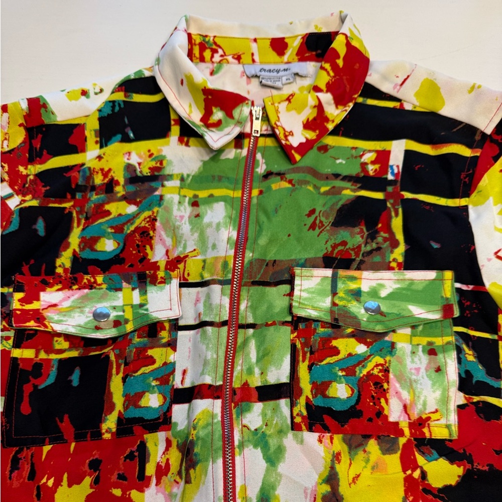 Tracy M Multicolor Abstract Jacket - Picture 4 of 5